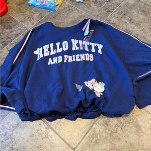Women's Hello Kitty & Friends Bubble Hem Graphic Sweatshirt - Navy Blue